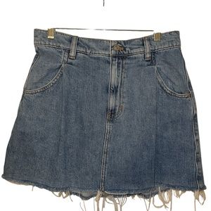 We The Free Denim Pleated Mini Skirt Sz 28